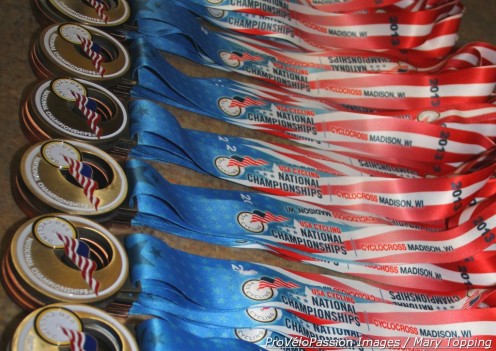 2013 Cyclo-cross nationals medals await their owners
