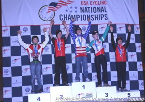 Junior men 10-12 podium at 2013 cyclocross national championships, with Boulder Junior Cycling riders Stephenson and Hart