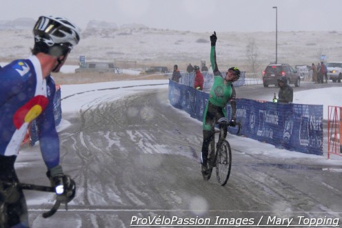 Gage Hecht wins the elite race at 2014 Colorado state cyclocross championships in Castle Rock